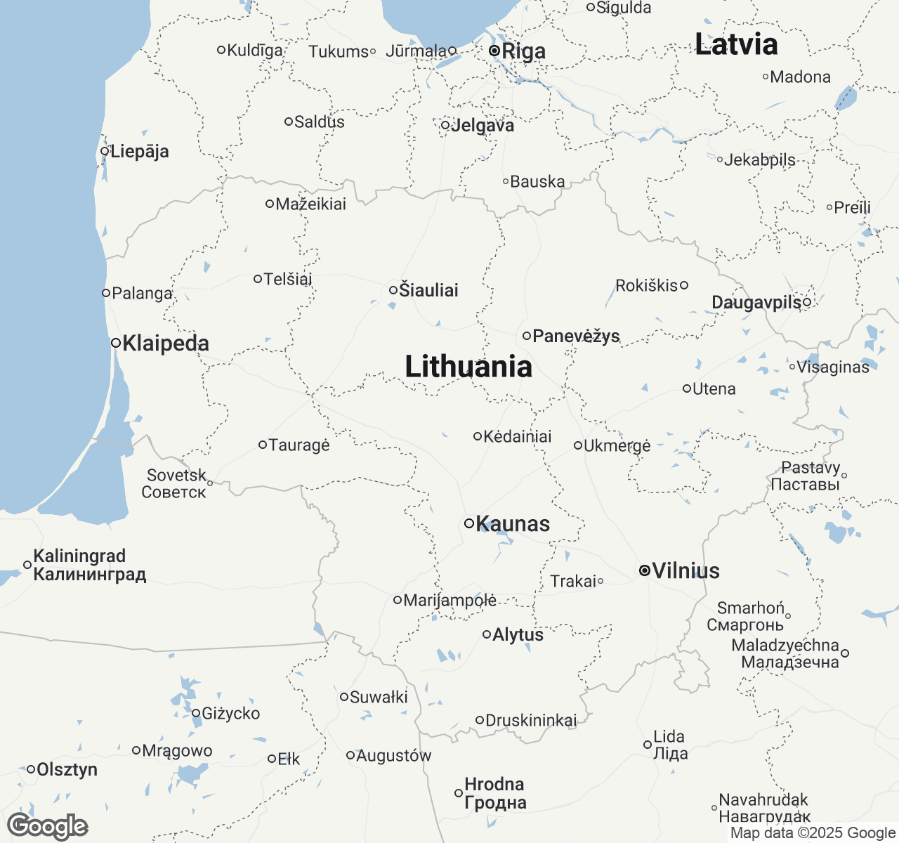Map of Lithuania